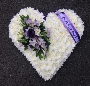 Funeral Flowers Swansea - Based Heart - £75 / £95